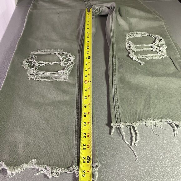 VERVET FLYING MONKEY Jeans Cropped Flare Distressed Frayed High Womens 29 8 Gray - Picture 6 of 9